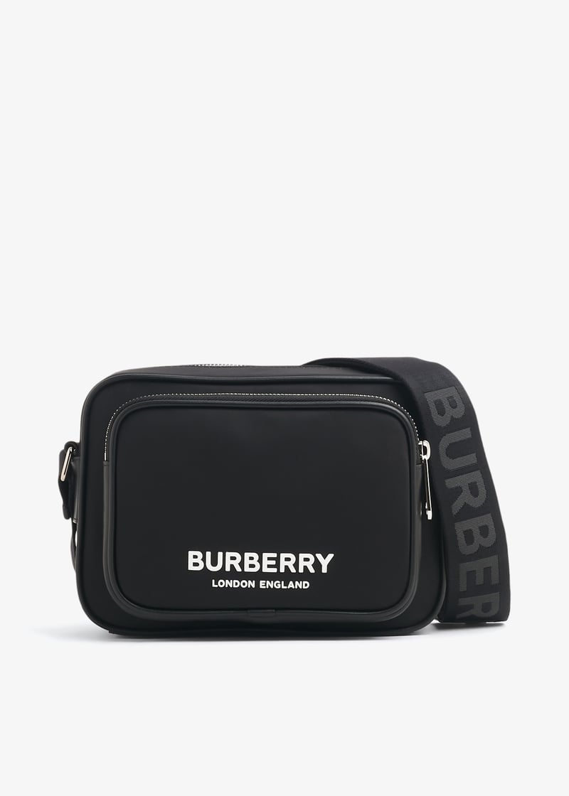 Burberry Logo print nylon crossbody bag for Men - Black in