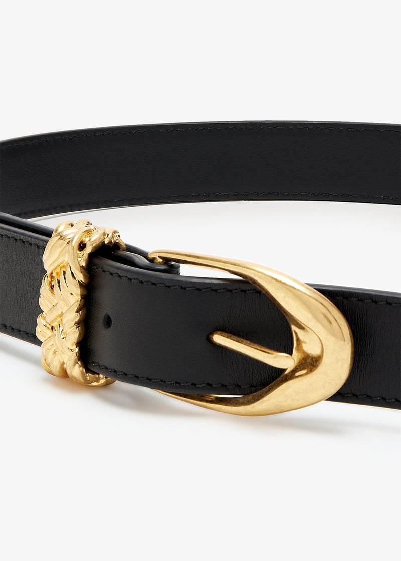 Bottega Veneta Intreccio Loop belt for Women - Black in KSA