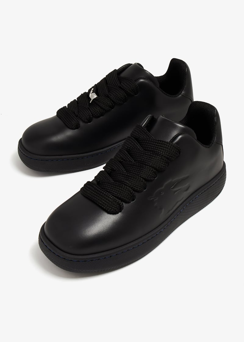 BURBERRY｜SNEAKERS (Leather Box Sneakers (8083325)) Burberry sneakers box Leather Man Sz.9 EUR.42 8083325 Black