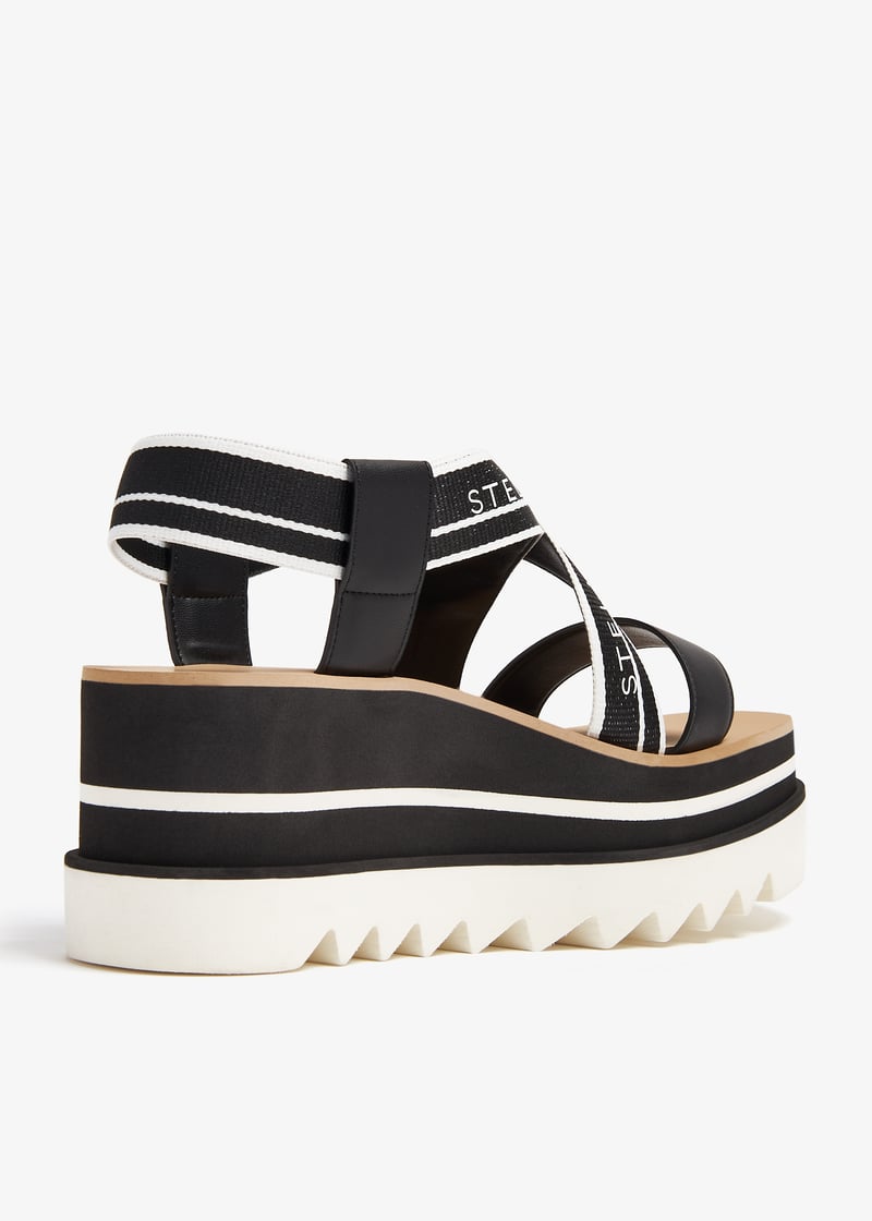 Stella McCartney Sneak-Elyse striped platform sandals for