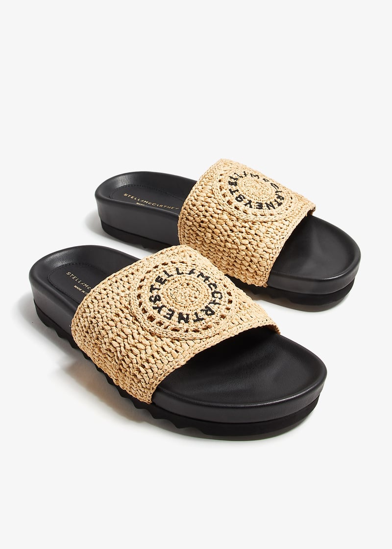 Stella McCartney Elyse Raffia logo sandals for Women - Beige