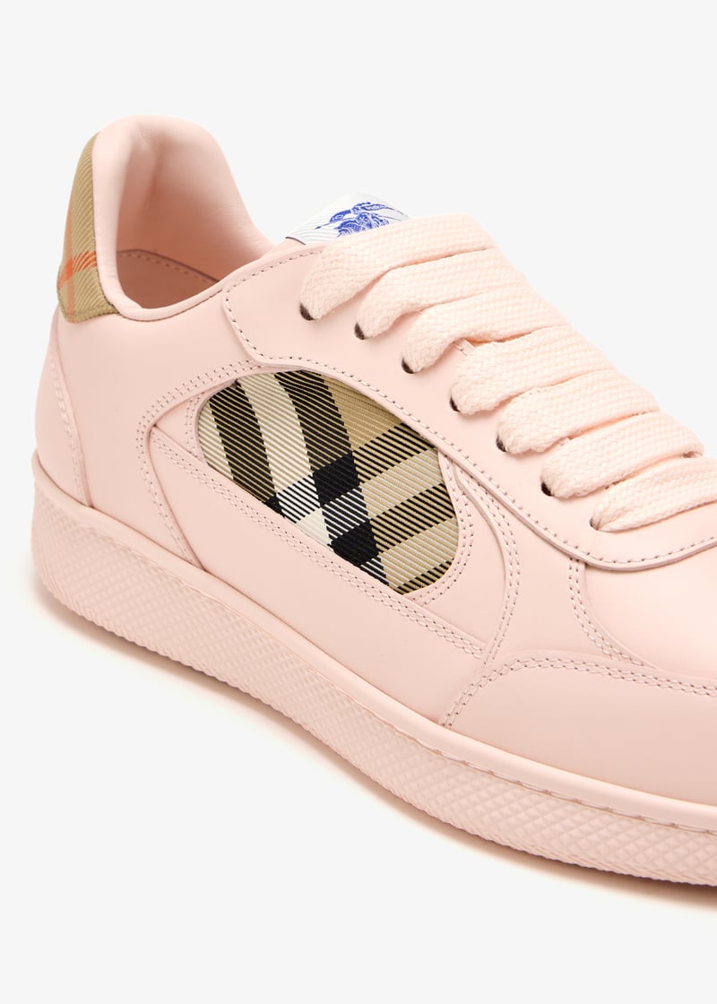 スニーカー Burberry SNEAKER (8111004 C3101) Burberry Check Terrace leather sneakers​ for Women - Pink in
