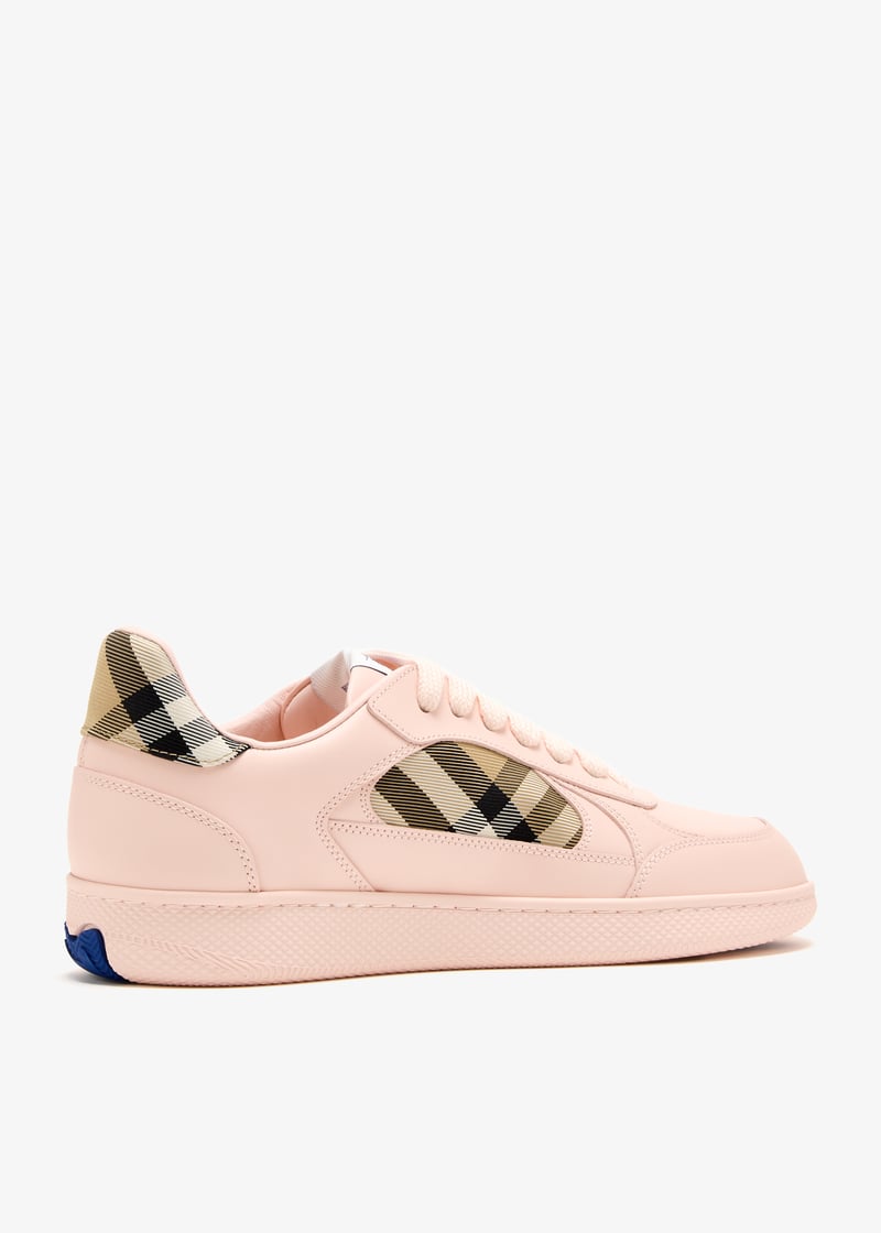 スニーカー Burberry SNEAKER (8111004 C3101) Burberry Check Terrace leather sneakers for Women - Pink in