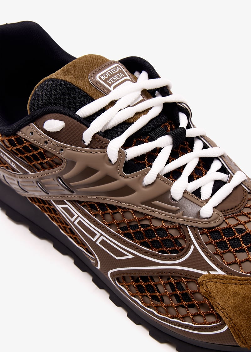 ★BOTTEGA VENETA★ Orbit Sneakers Brown 816635V55B02419 8166 Orbit suede-trimmed sneakers in brown - Bottega Veneta