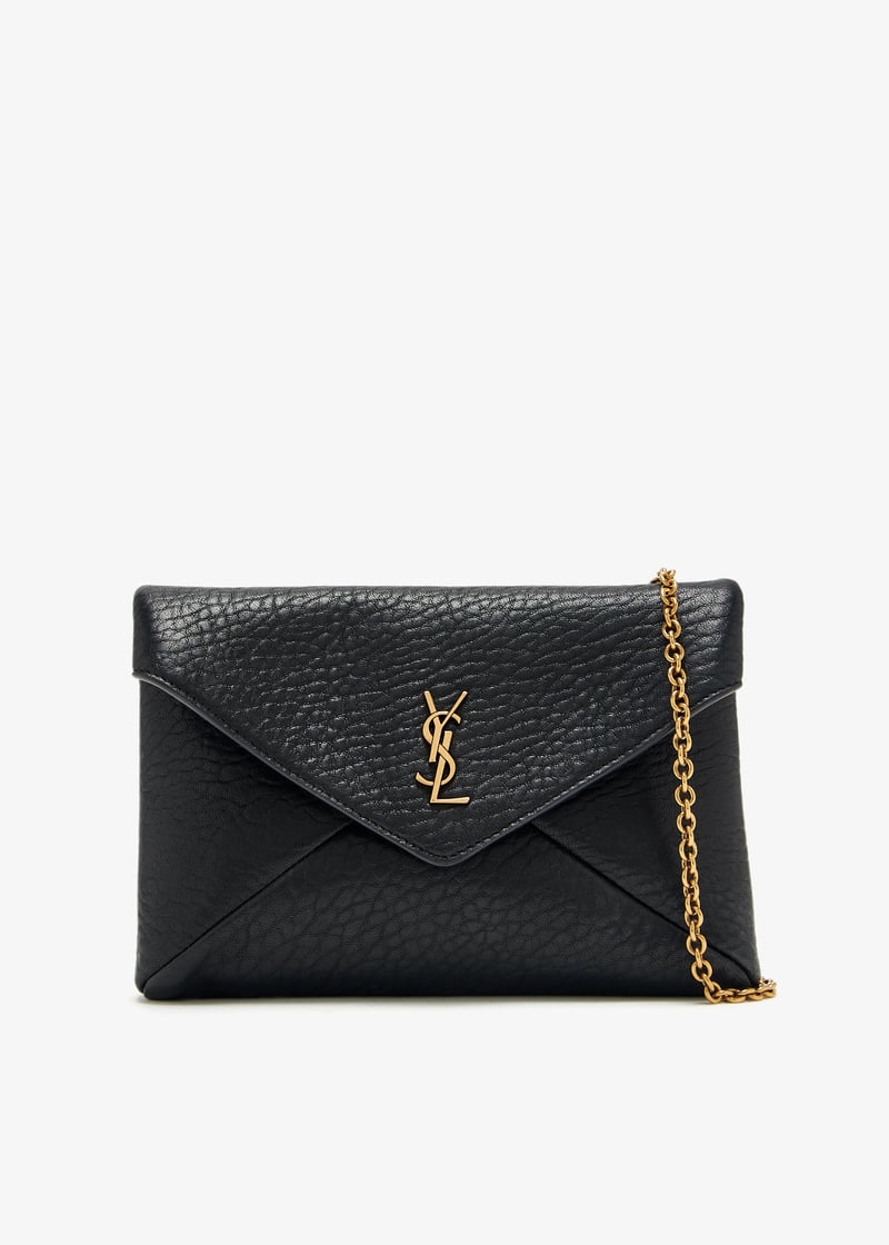 ヘアアクセサリー Saint Laurent Black Cassandre chain clutch bag Saint Laurent - Cassandre Black Leather Chain Pouch