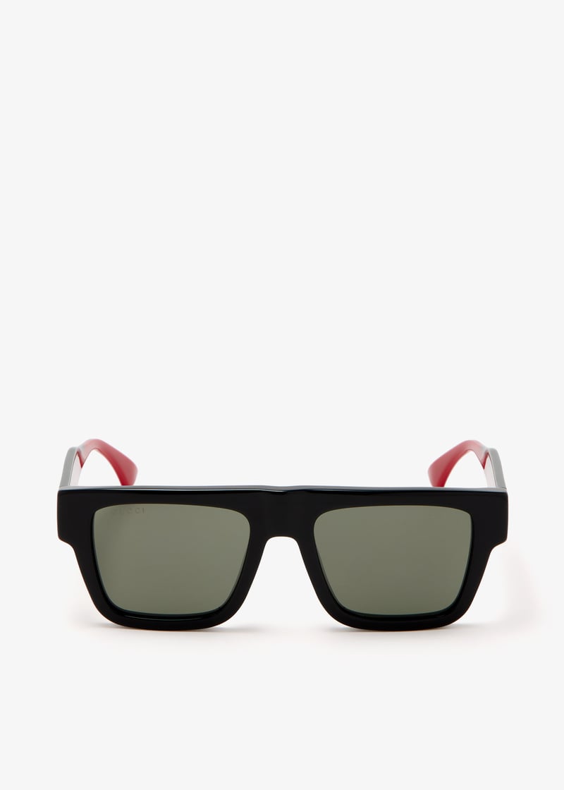 NEIGHBORHOOD FRAME SUNGLASS BLACK 新品 Square sunglasses with Web in black injection | GUCCI® CA