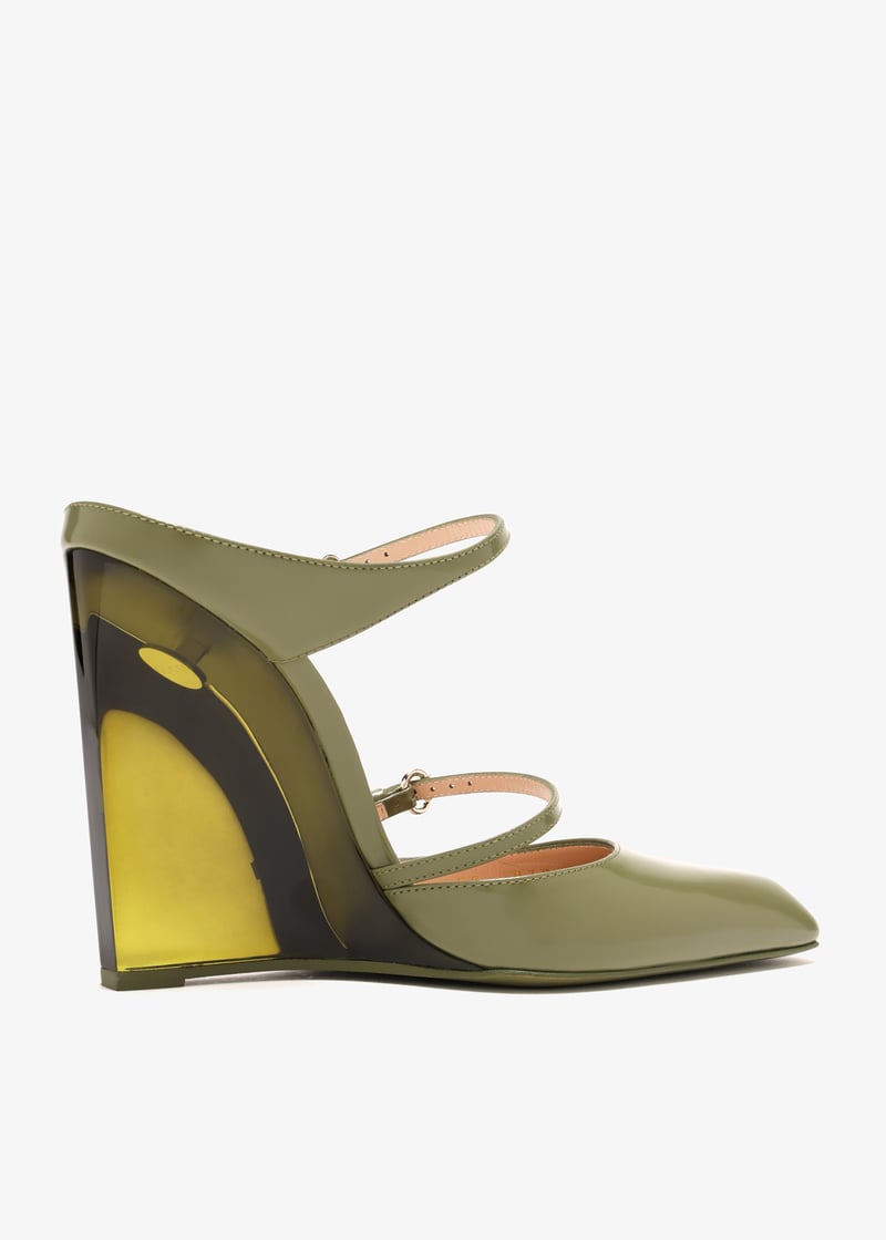 Gucci Christy 110 wedge mules for Women - Green in UAE
