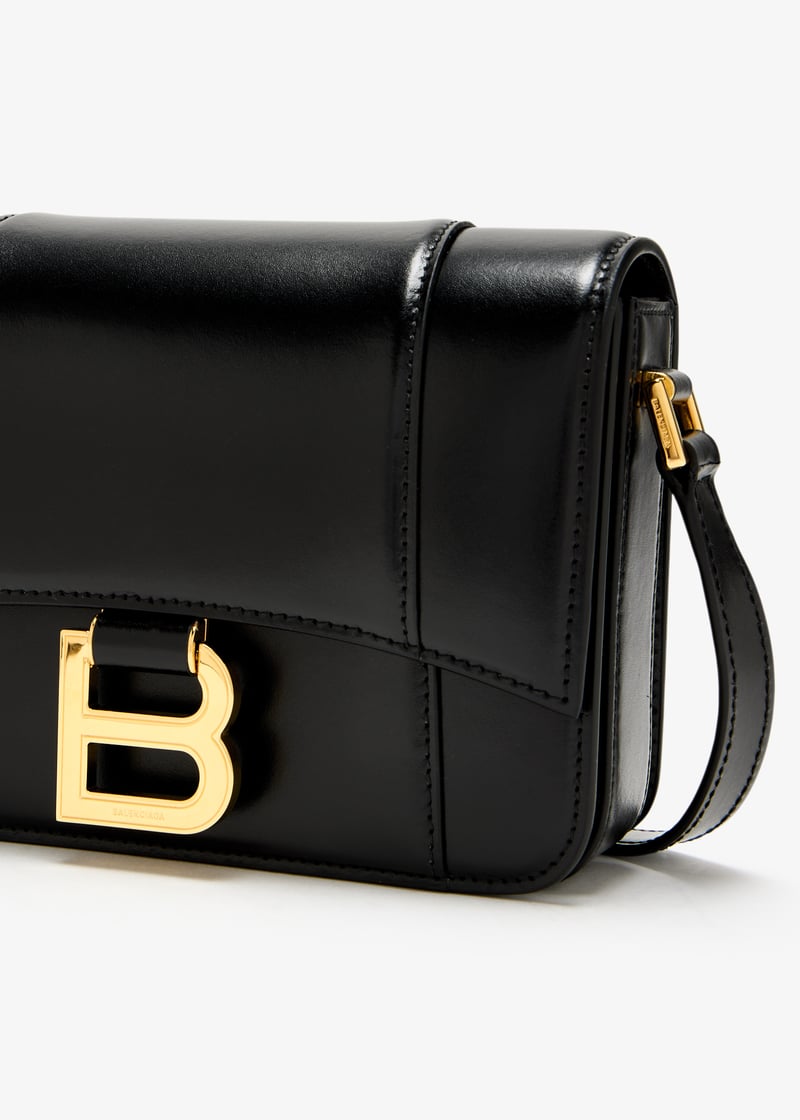 【Balenciaga】HOURGLASS FLAP BAG S◆8285222ABQ8 Women's Hourglass Flap Bag Small in Black | Balenciaga US