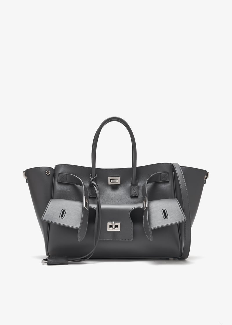 【関税&送料込】Balenciaga Leather Small Carry All Bel Air S Women's Bel Air Carry All Bag Small in Black | Balenciaga US