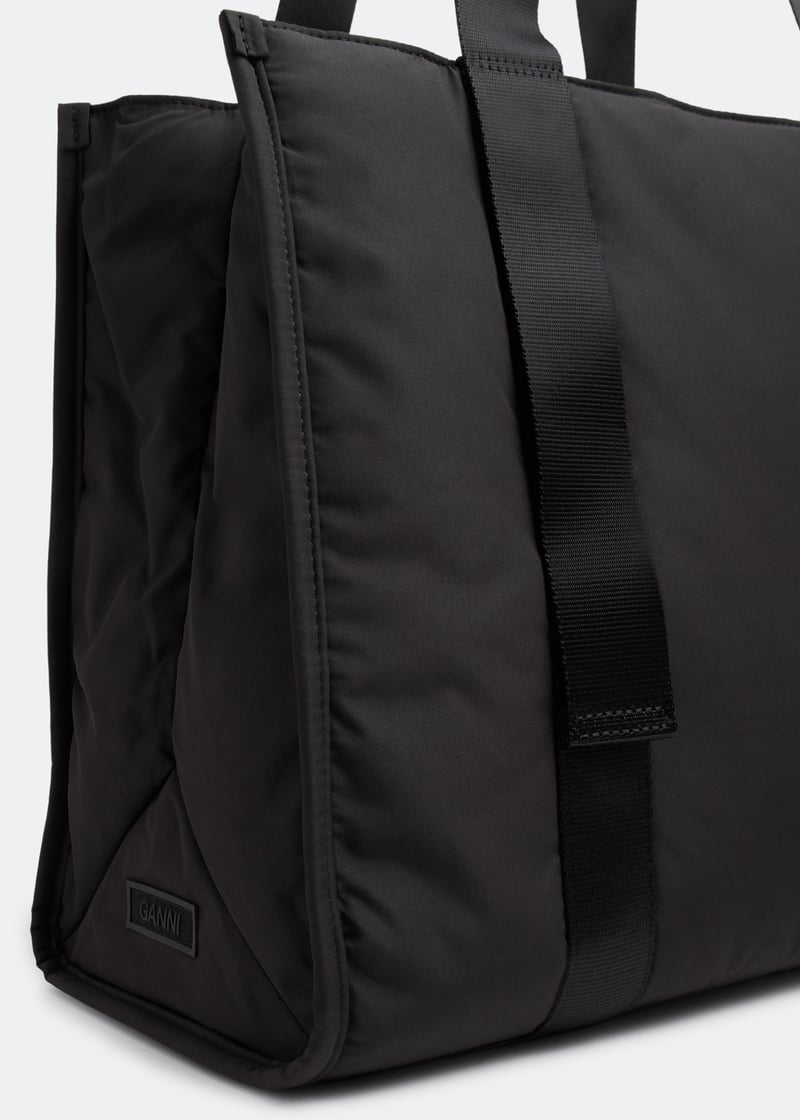 Ganni Medium Tech tote bag for Women - Black in UAE | Level