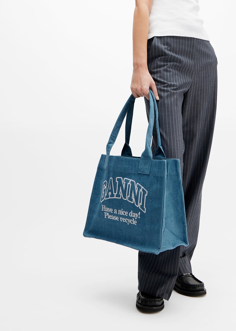 トートバッグ Ganni 'Large Easy Shopper Denim' shopping bag (A6583 099) Ganni Large Easy Shopper Denim Bag | Liberty