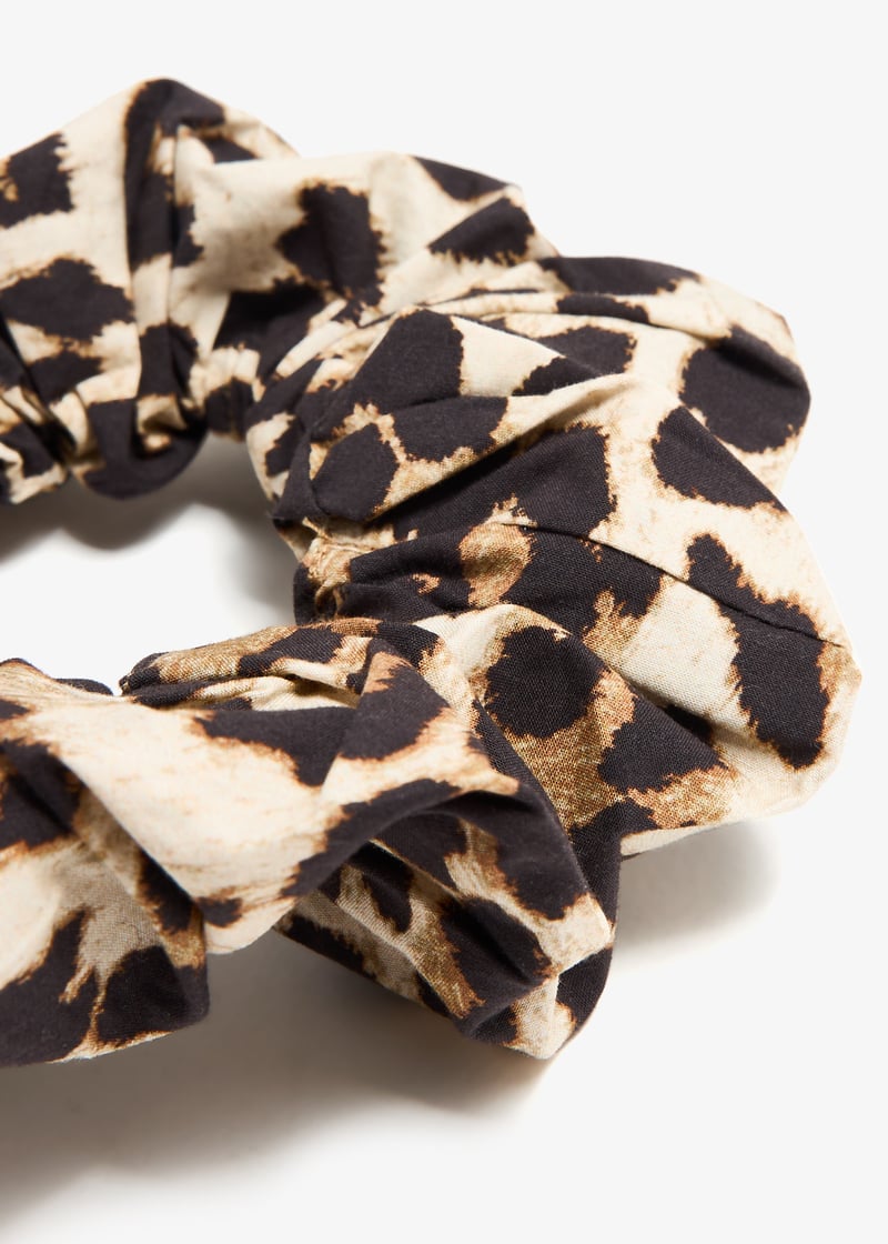 Ganni Leopard cotton scrunchie for Women - Animal Printed in