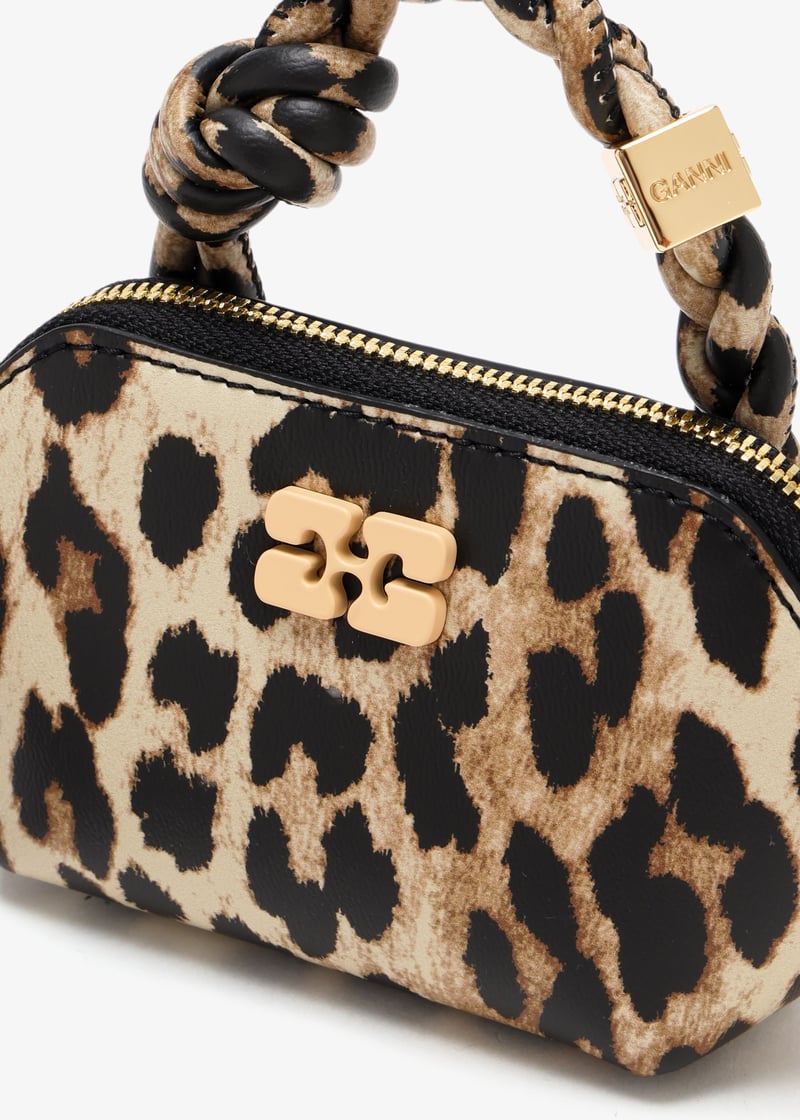 キーホルダー・キーリング Bou Nano Crossbody - Ganni - Leather - Leopard Ganni Nano GANNI Bou bag charm for Women - Animal Printed in