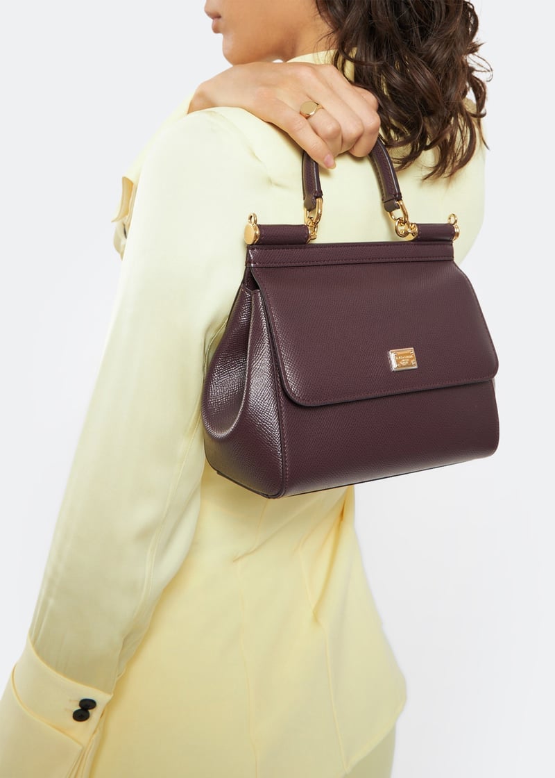ショルダーバッグ・ポシェット DOLCE&GABBANA MEDIUM BURGUNDY SICILY HAND BAG Sicily Medium leather tote bag in burgundy - Dolce Gabbana