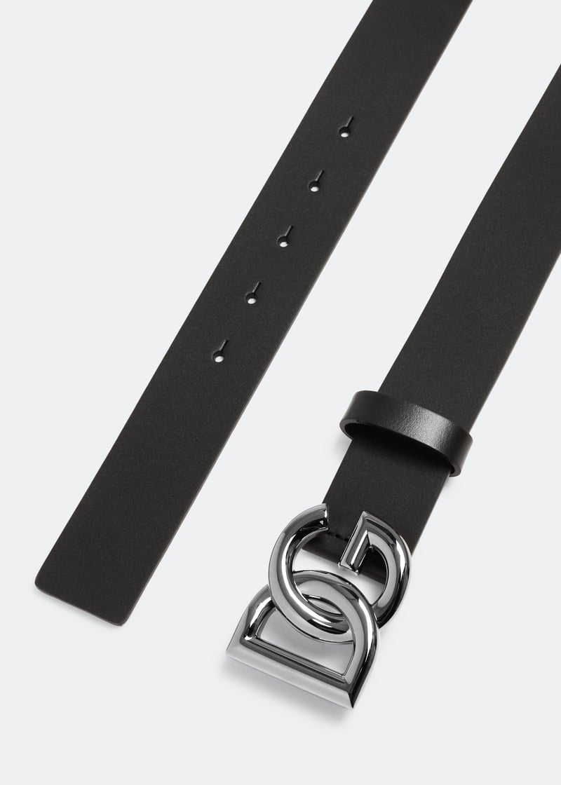 Dolce&Gabbana DG logo leather belt for Men - Black in UAE