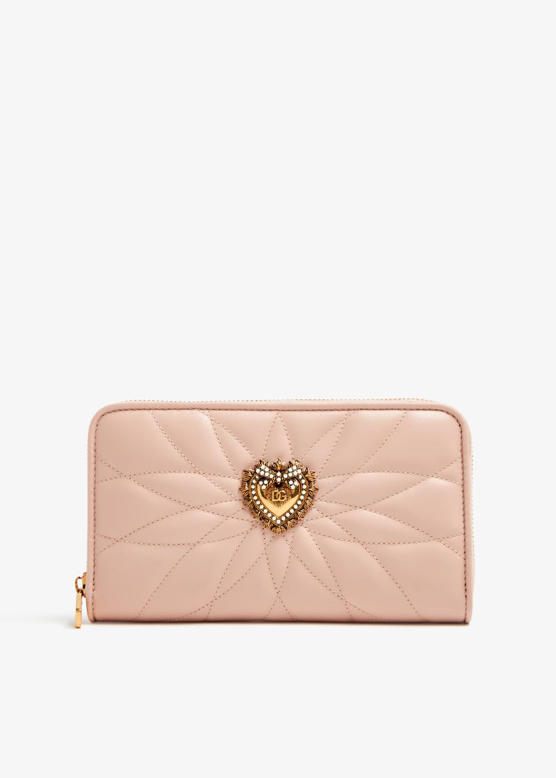 関税込み Dolce & Gabbana★DEVOTION Zipアラウンド ウォレット Zip-around Devotion wallet in Black for Women
