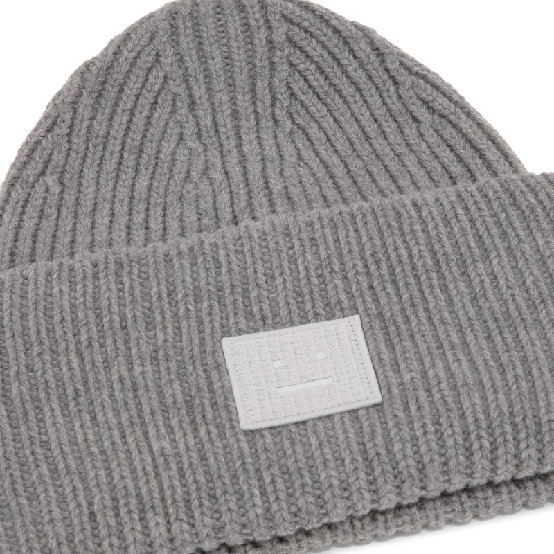 Acne Studios Rib knit beanie hat for Men - Grey in UAE