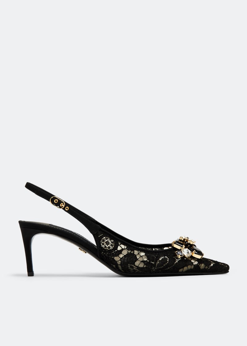 Dolce&Gabbana Lace slingback pumps for Women - Black in