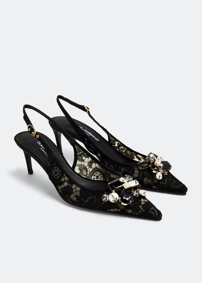 Dolce&Gabbana Lace slingback pumps for Women - Black in