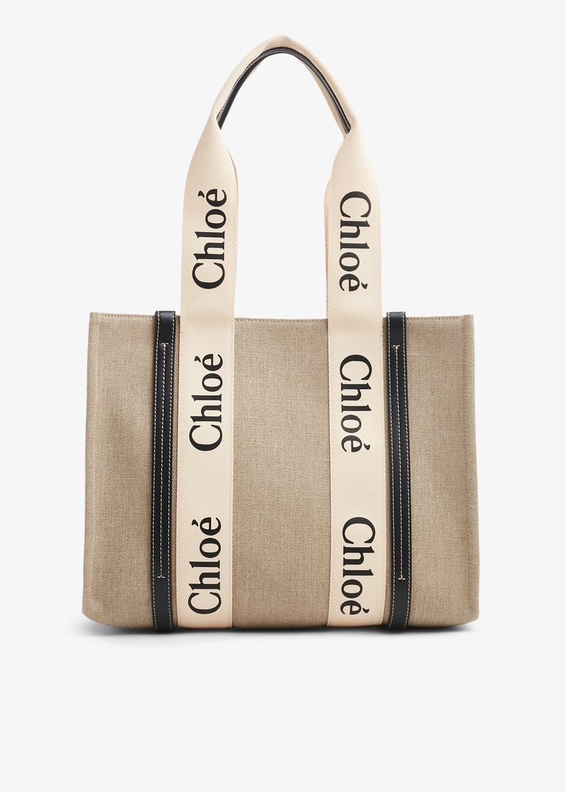 Chloé Woody medium tote bag for Women - Beige in Qatar