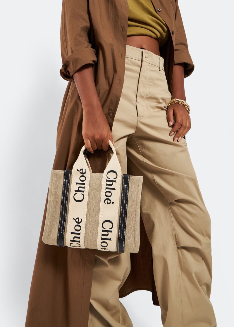 【Chloe】WOODY SMALL TOTE◆CHC22AS397I26 Chloé Woody small tote bag for Women - Beige in UAE | Level