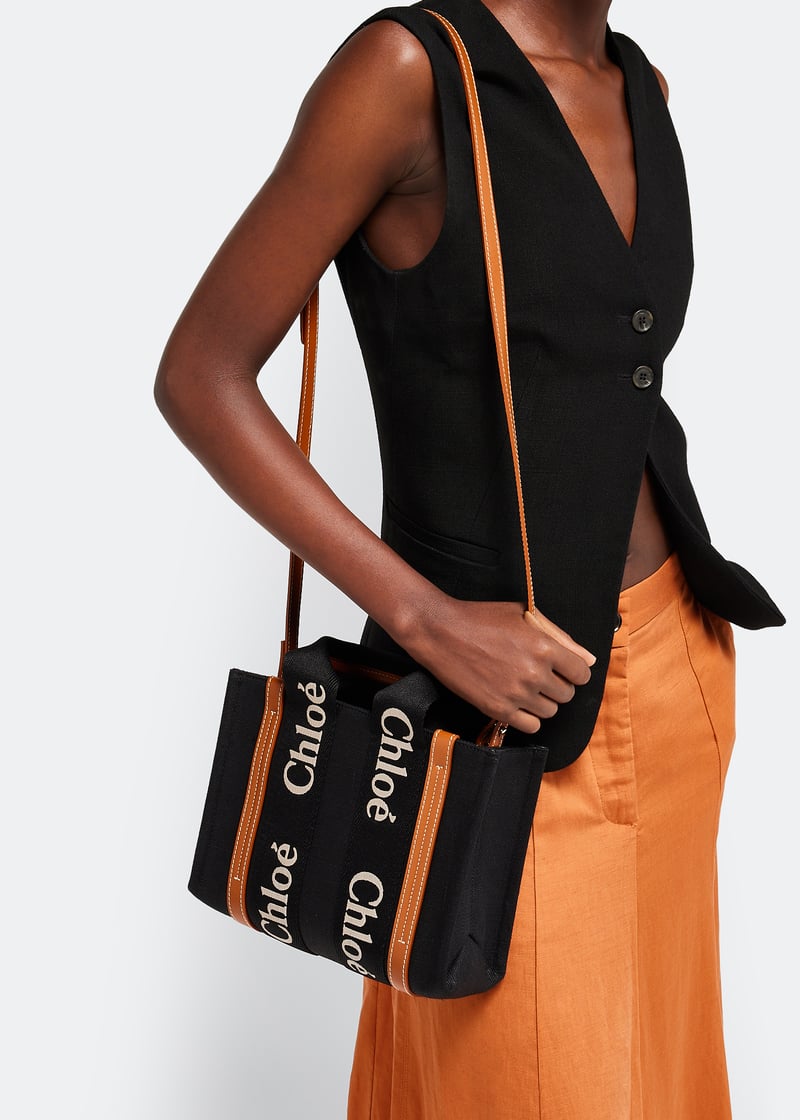【Chloe】WOODY SMALL TOTE◆CHC23AS397L17 Chloé Woody small tote bag for Women - Black in Qatar