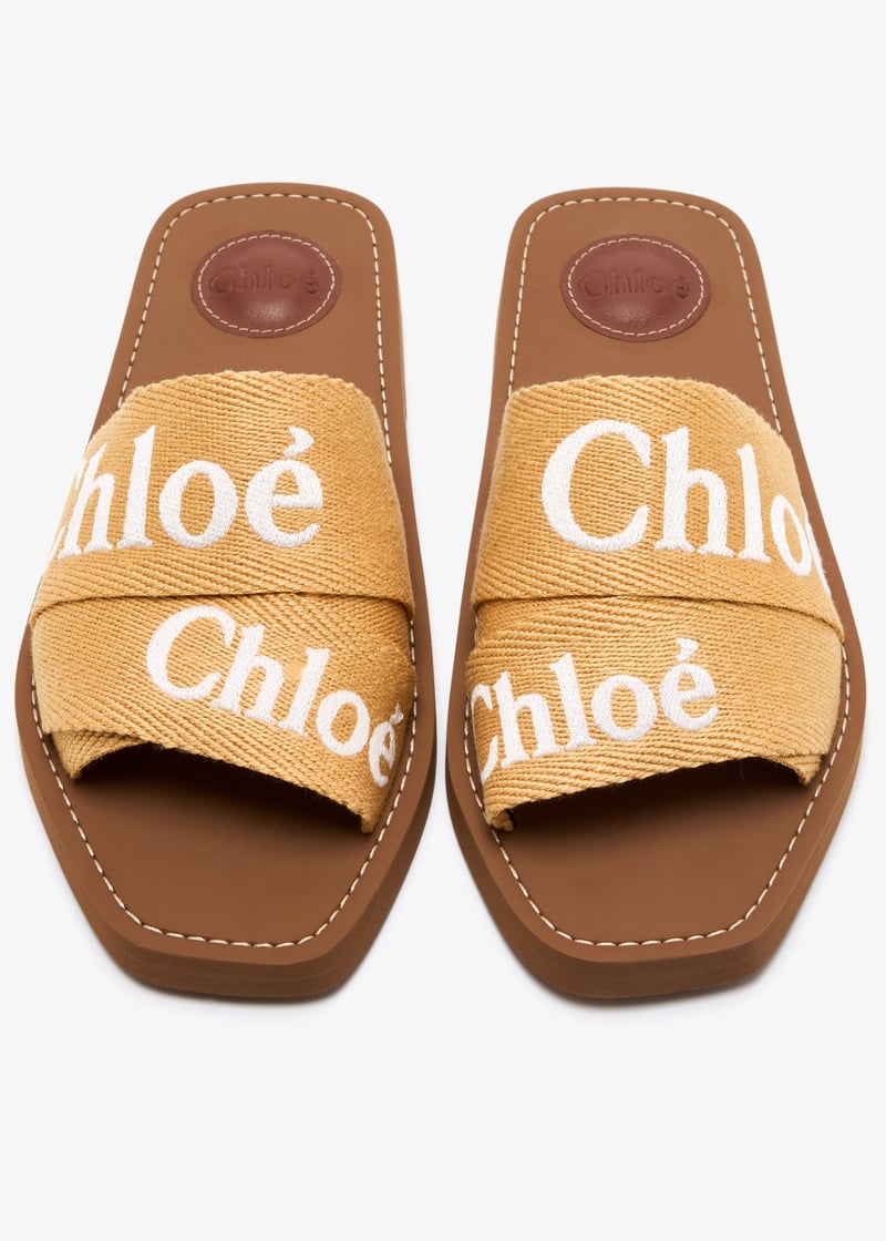 【関税＆送料込み】ChloAC Woody Flat Sandals Chloé Woody Logo Slide Sandals | Saks Fifth Avenue