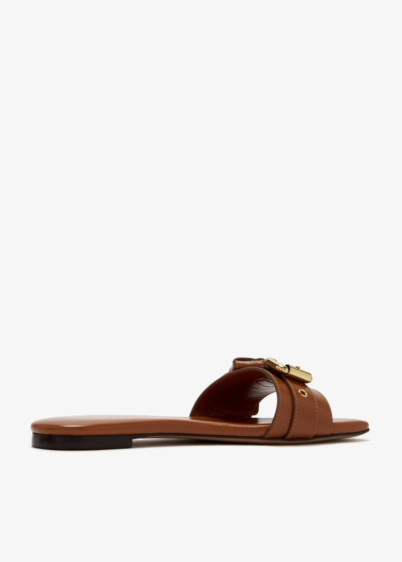 【Chloe】MAE SLIDE◆CHC25S08NQJ Chloé Mae slide sandals for Women - Brown in UAE | Level Shoes