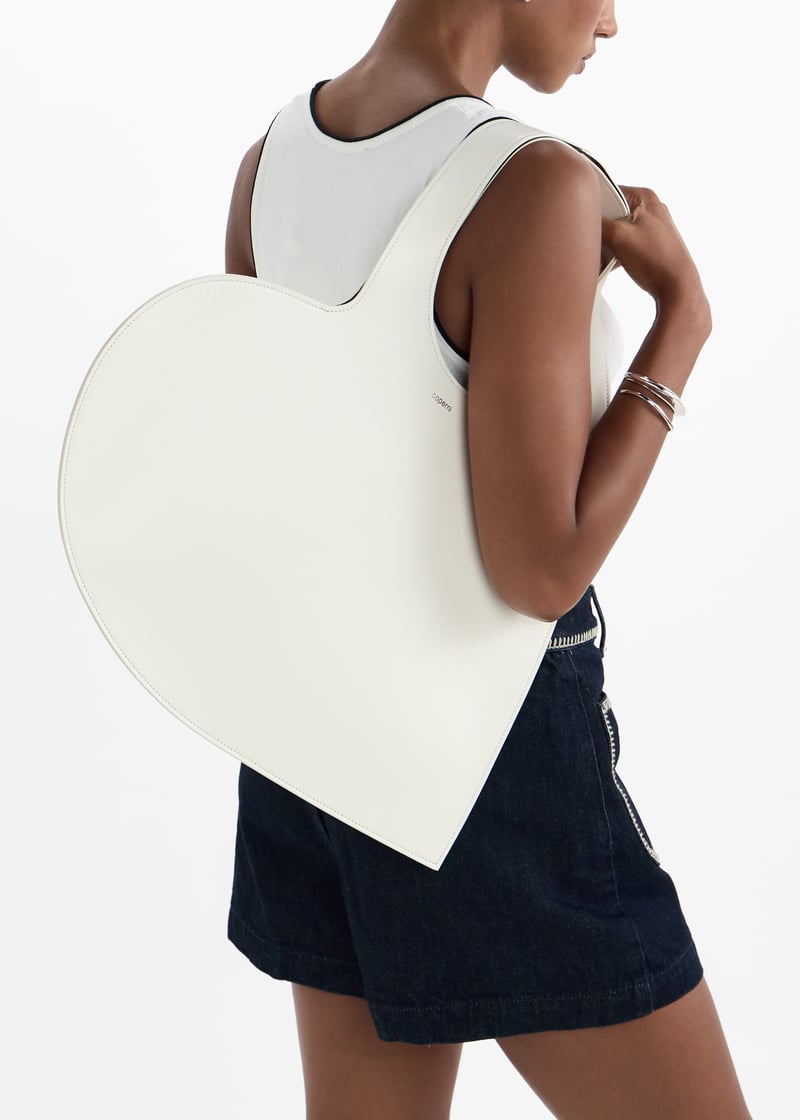 トートバッグ Coperni White leather Heart tote bag Coperni Heart Tote Bag in White | Lyst