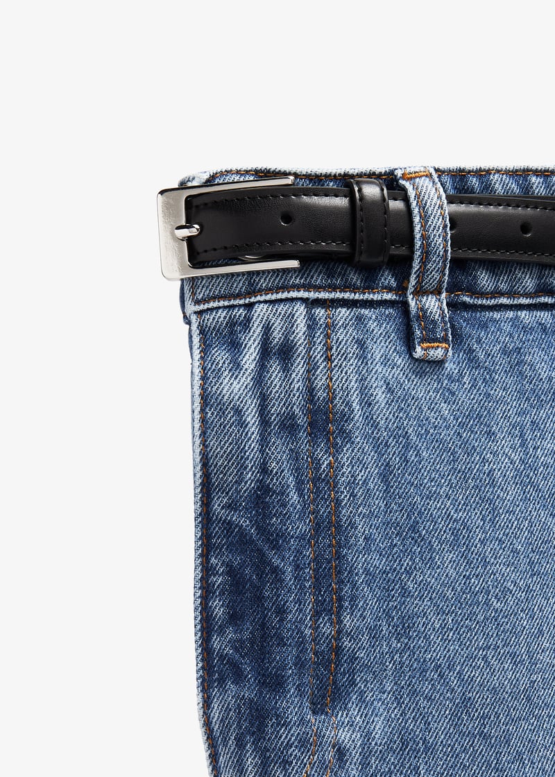Coperni Denim open knee bridge boot for Women - Blue in