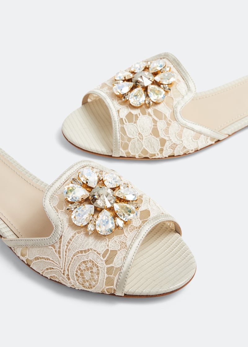 Dolce&Gabbana Lace flat sandals for Women - White in UAE