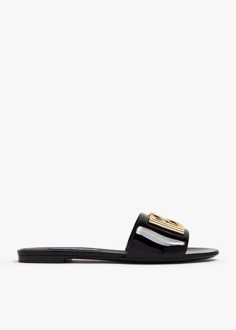 Dolce&Gabbana DG logo flat sandals for Women - Black in