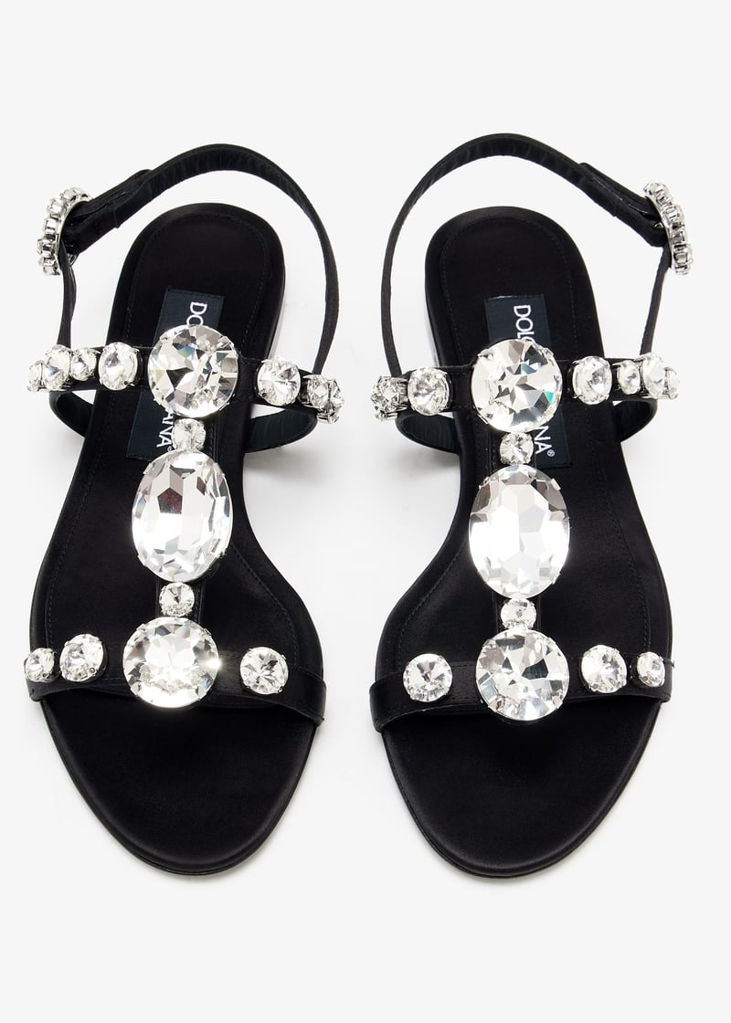 サンダル・ミュール DOLCE  GABBANA Women Sandals CQ0436AY32980999 Black Dolce & Gabbana Flat Slides Sandals CQ0436.AY329-80999 NERO