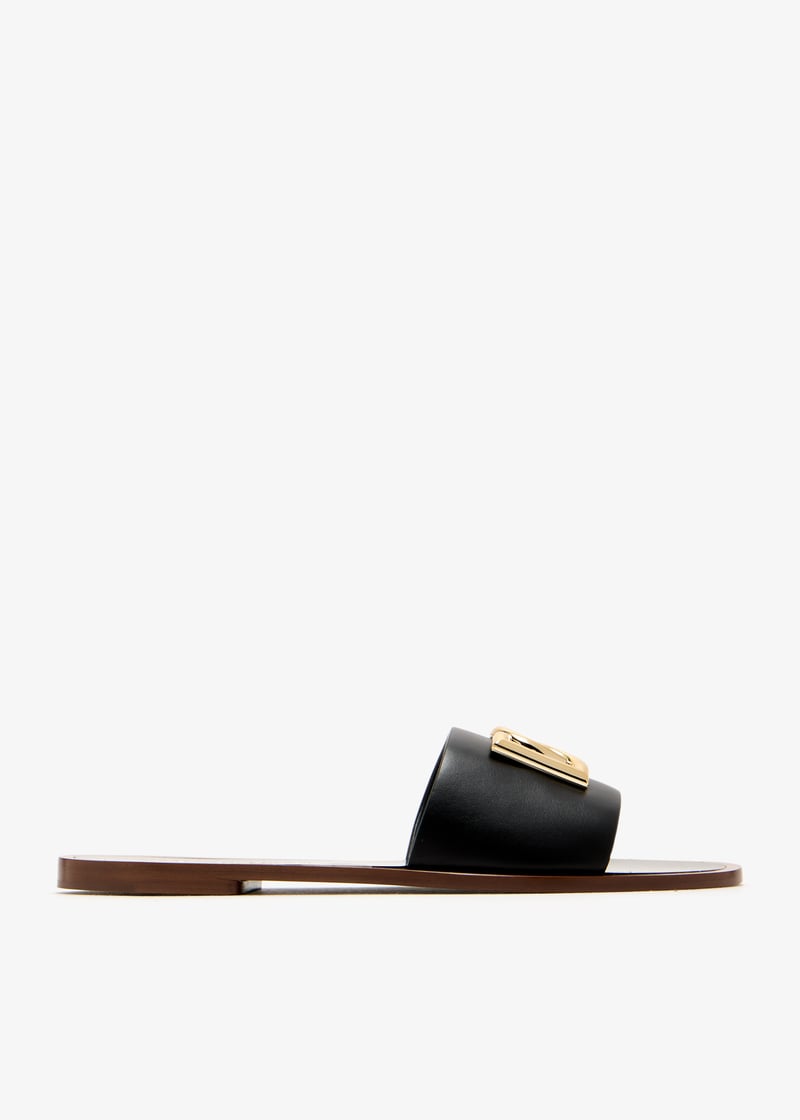 Dolce&Gabbana DG logo flat sandals for Women - Black in UAE