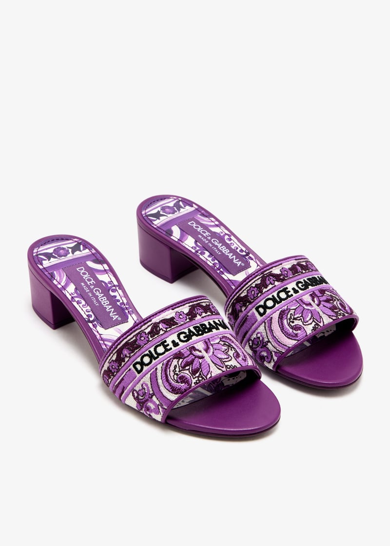 Dolce&Gabbana Maiolica-embroidered sandals for Women