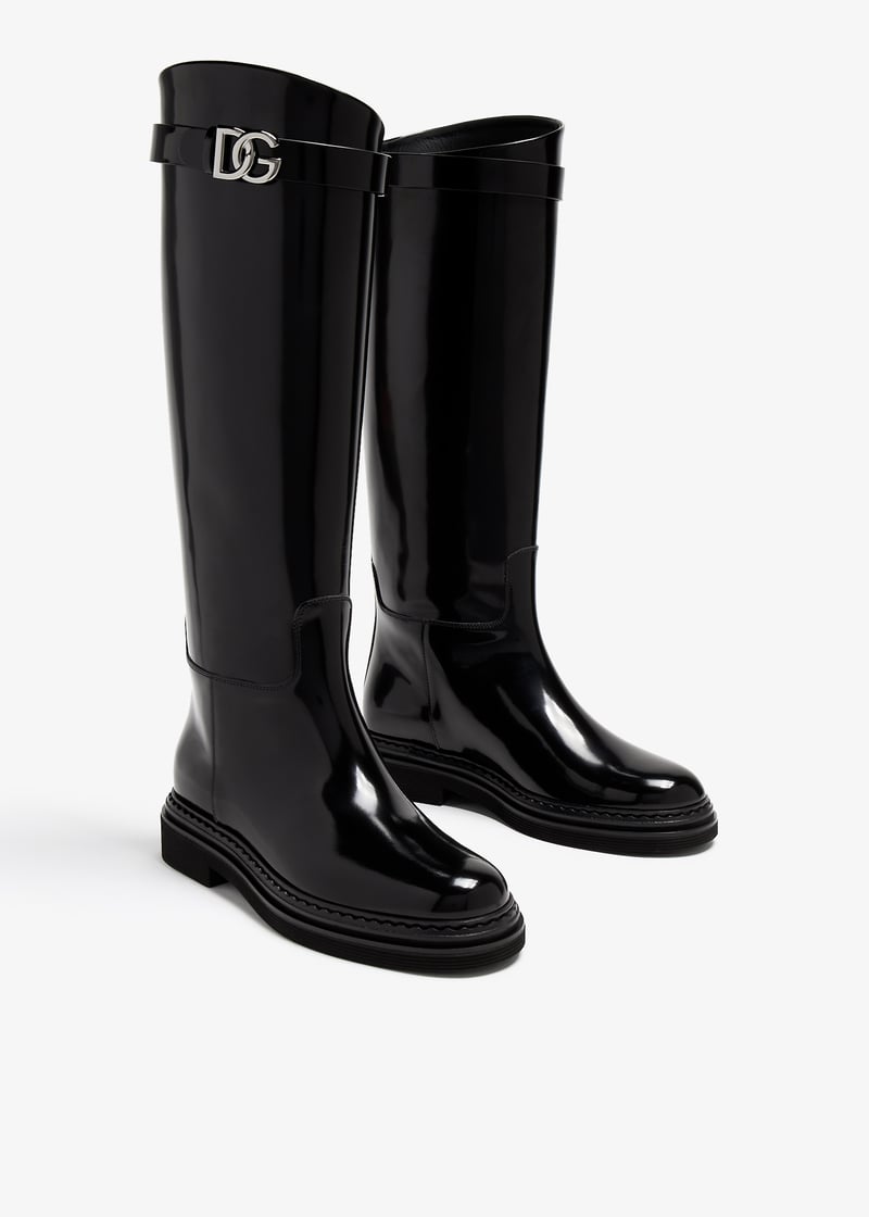 Dolce&Gabbana DG riding boots for Women - Black in UAE