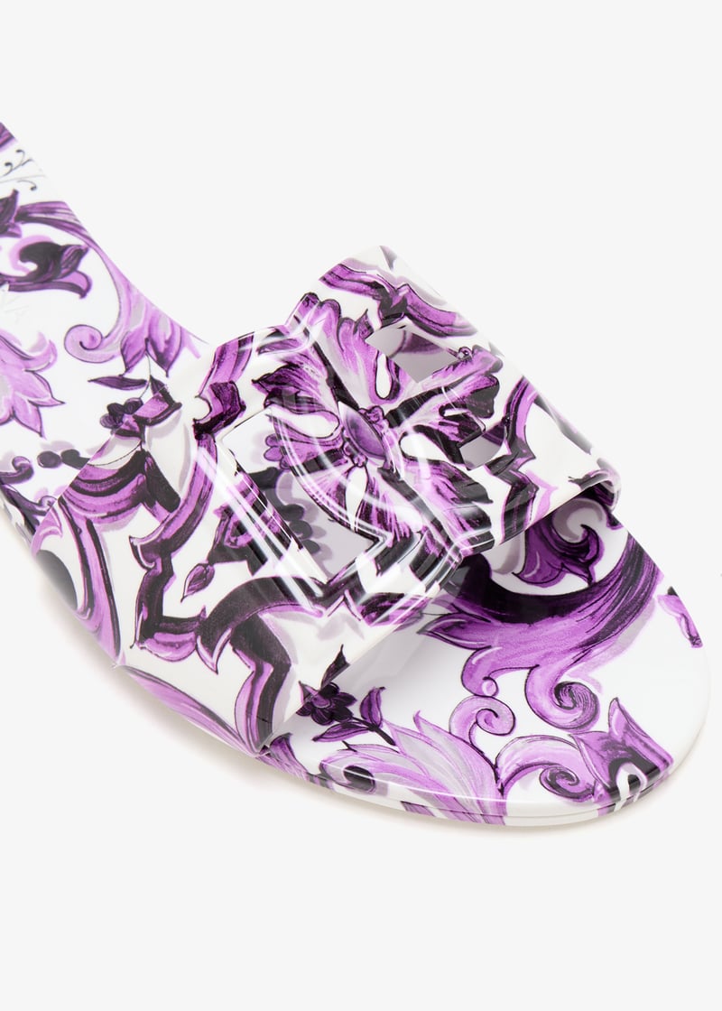 Dolce&Gabbana Maiolica-print rubber slides for Women