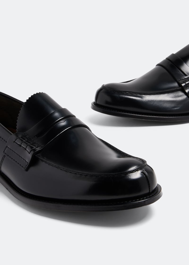 ローファー・オックスフォード Church'S Black Leather Pembley Loafers Church's Pembrey Black Leather Calf Penny Loafers Size US