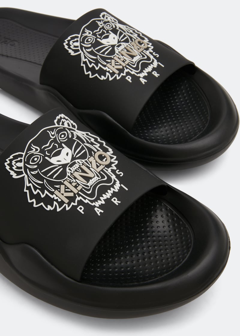 Kenzo Tiger printed slides for Men - Black in UAE | Level Shoes