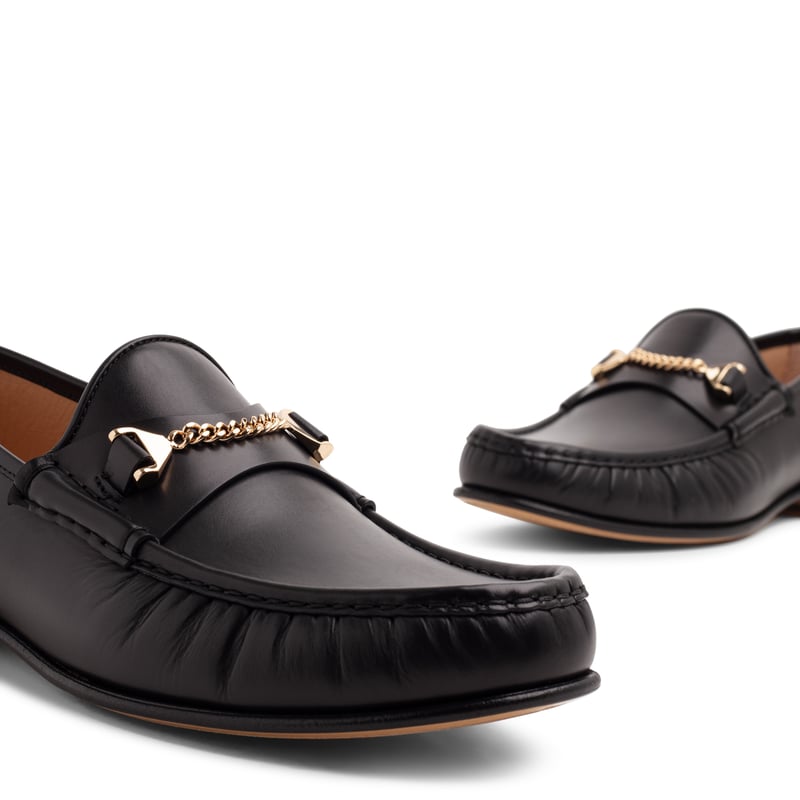 新品 HYUSTO Mick Moccasin Black Leather Mick Moccasin Black Leather – Hyusto