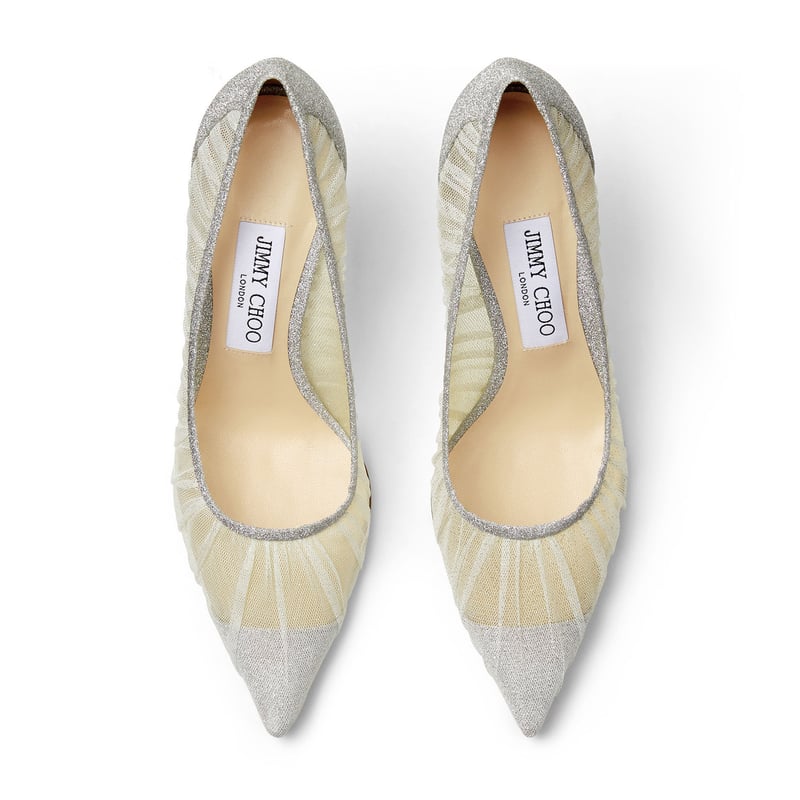 Jimmy★Choo(セールで春夏に最適)可愛いバレリーナWalsh/Powder Ballet Pink Metallic Knit Trainers with Crystal