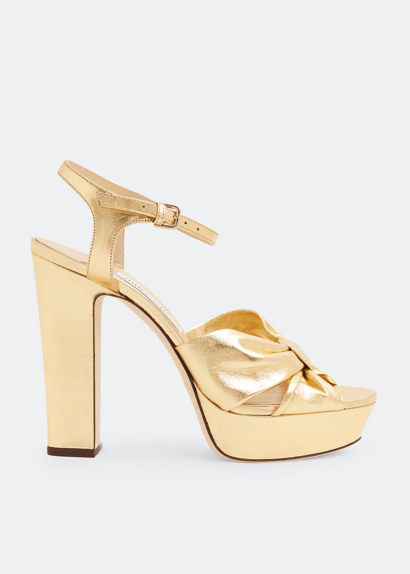 【関税込み】Jimmy Choo ゴールド Heloise 120 ヒールサンダル Jimmy Choo Heloise 120mm メタリック サンダル | ゴールド