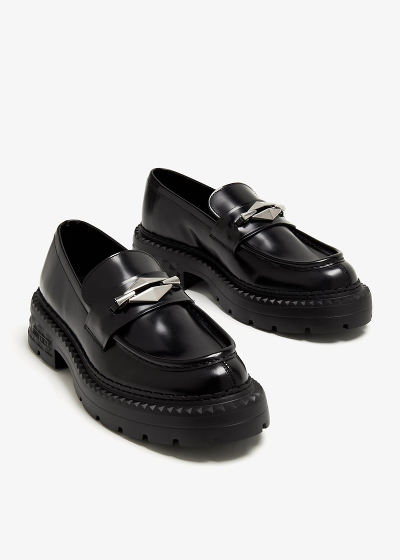 ローファー・オックスフォード JIMMY CHOO Women Laced up Shoes MARLOW DIAMOND F HKBBLACK Bl Marlow Diamond leather loafers in black - Jimmy Choo | Mytheresa