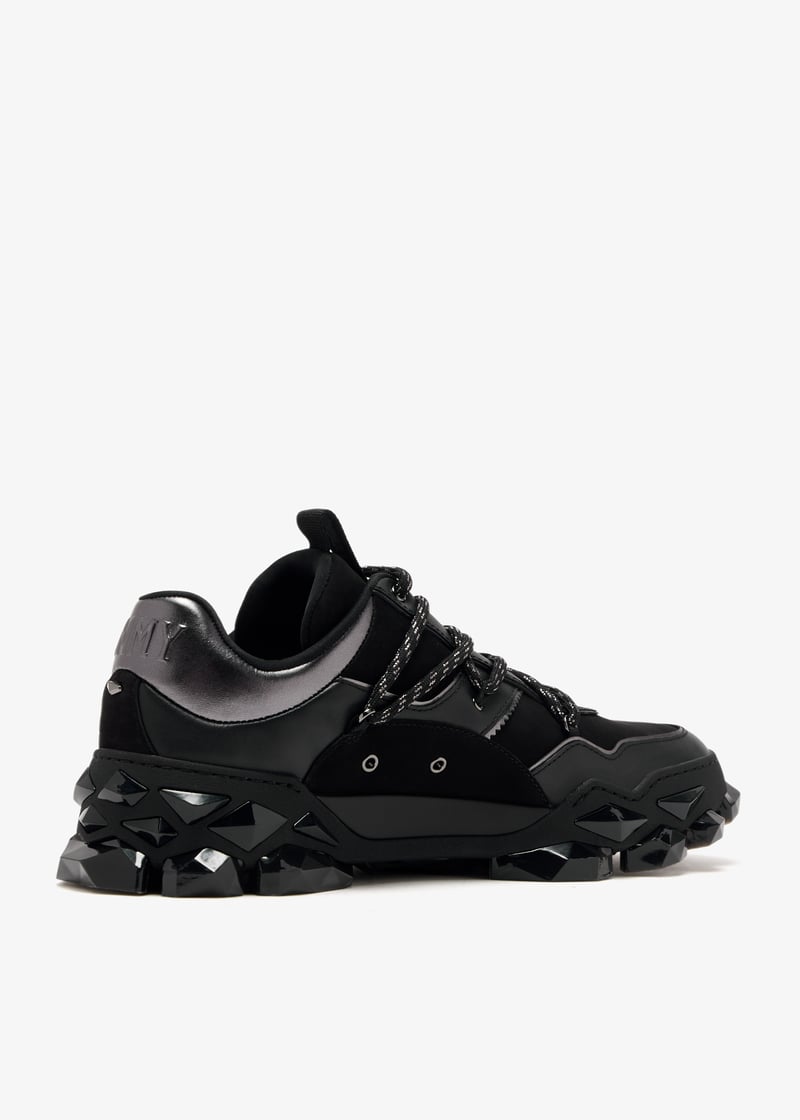 スニーカー Jimmy Choo 'Diamond X' sneakers (DIAMONDXIIFLMX XBLACK) Diamond X II/F | Black Leather Trainers | JIMMY CHOO
