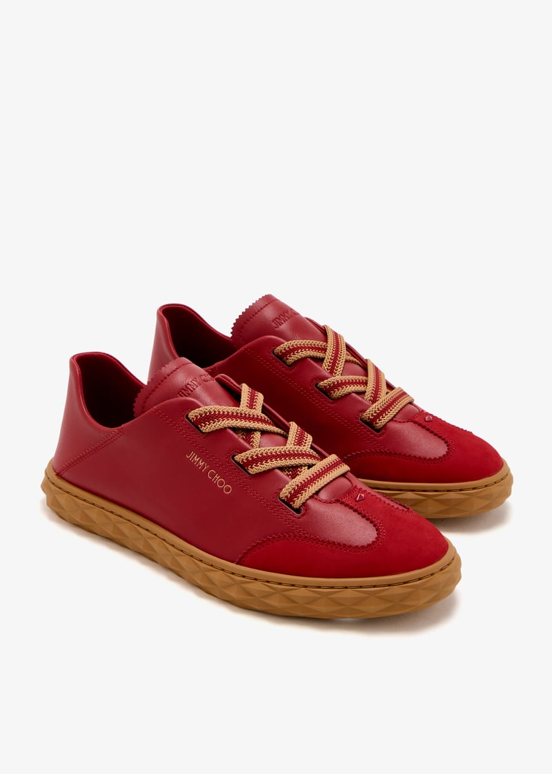 【JIMMY CHOO】Diamond Light Flex スニーカー ローカット ロゴ Diamond Light Flex/F| Latte Leather Trainers | JIMMY CHOO