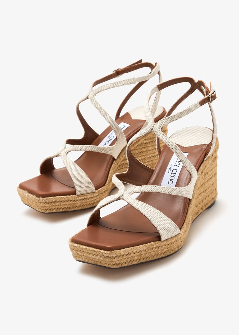 Jimmy Choo Ayla 85 wedge sandals for Women - Cream in UAE