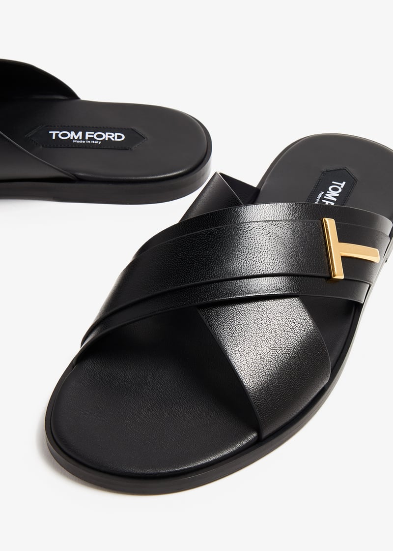 Tom Ford Preston sandals for Men - Black in Kuwait | Level Shoes