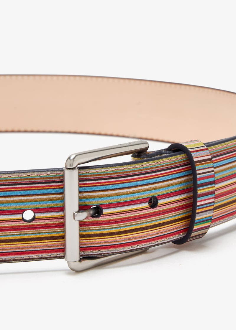 Paul Smith Embossed Signature Stripe belt for Men