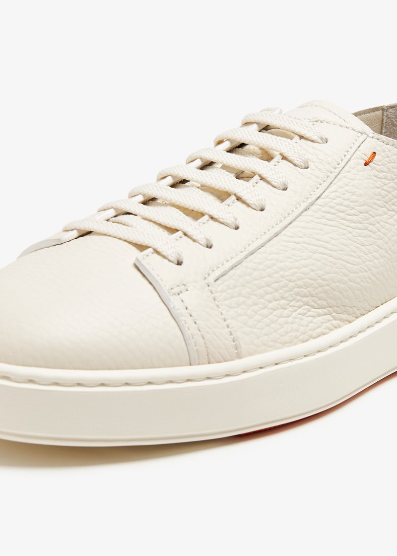 Santoni Tumbled leather sneakers for Men - White in UAE