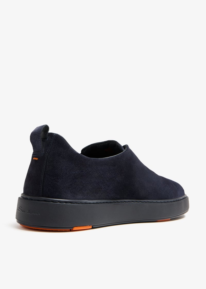Santoni Suede slip-on sneakers for Men - Navy in Qatar